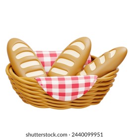 A Bread Basket 3D Icon