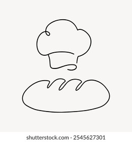 Bread roll, minimal line art illustration. Cute simple bakery sweets edible food illustration drawing. Hand drawn cute sweets bakery art drawing. Bakery bread roll logo business line art. - Powered by Shutterstock