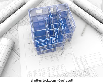 Breadboard Model Of A Building Made Under Drawings