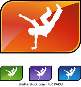 Break Dancer web button isolated on a background.