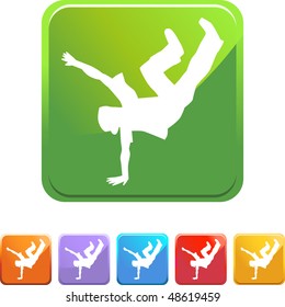 Break Dancer web button isolated on a background.
