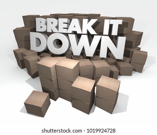 Break It Down Smaller Packages Cardboard Boxes 3d Illustration