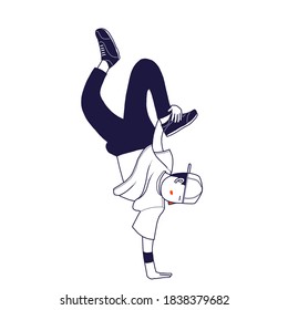 breakdancer is in action through a breakdancing technique
