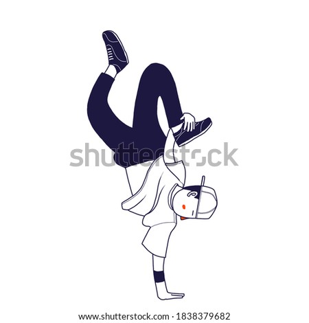 breakdancer is in action through a breakdancing technique