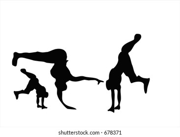 Breakdancers - handstand