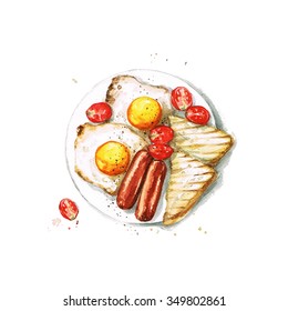 Breakfast - Watercolor Food Collection