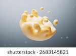 Breaking down of fat cells structure, 3d rendering. 3D illustration.