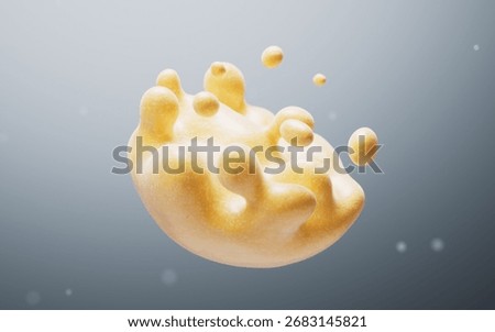 Breaking down of fat cells structure, 3d rendering. 3D illustration.