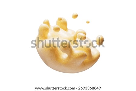Breaking down of fat cells structure, 3d rendering. 3D illustration.