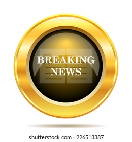Breaking news icon. Internet button on white background. 