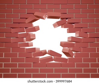 Breaking Through A Brick Wall With A Hole 