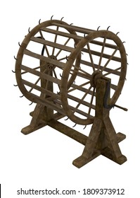 Breaking Wheel 3D Illustration On White Background