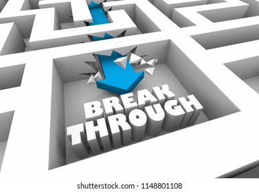 Breakthrough Innovation Solve Problem Solution Maze 3d Illustration