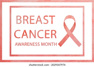 Breast cancer  Awareness month  Beautiful watercolor drawing  Close  up  view from above  no people  Congratulations for loved ones  relatives  friends   colleagues