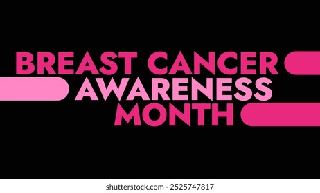 Breast Cancer Awareness Month colorful text typography on white or black background banner illustration great for wishing and celebrating Happy Breast Cancer Awareness Month in October - Powered by Shutterstock