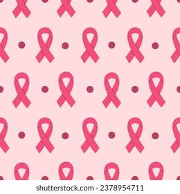 Breast Cancer Awareness Month Pink Ribbons Seamless Pattern Design - Powered by Shutterstock