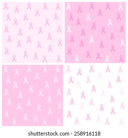 Breast Cancer Awareness Pink Ribbon Seamless Pattern / Background Collection 