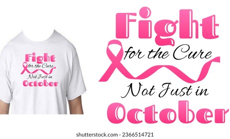 Breast cancer awareness T- Shirt design.Elevate breast cancer awareness with this pink ribbon tee. Show support, spread hope, and encourage early detection. Join the fight today - Powered by Shutterstock