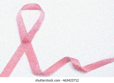 breast cancer emblem, pink ribbon. Points represent the people who suffered the illness and the rising line, the confidence to pass it. - Powered by Shutterstock