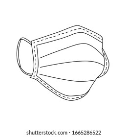 Breathing Medical Respiratory Mask. Hospital Or Pollution Protect Face Masking. 