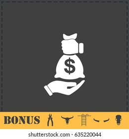 Bribe Icon Icon Flat. Simple Illustration Symbol And Bonus Pictogram