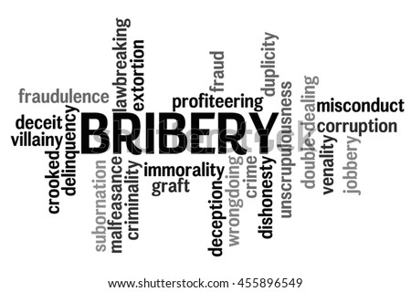 Bribery info text word cloud concept on white background