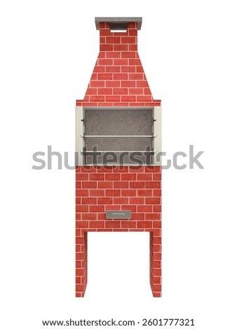 Brick Barbecue Rustic and Modern Models for Gourmet Spaces in 3d render isolated white background. 3d illustration