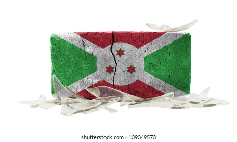 Brick With Broken Glass, Violence Concept, Flag Of Burundi