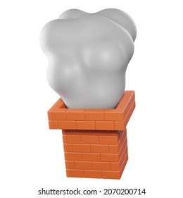 Brick Smoking Chimney 3D Clipart Stock Image