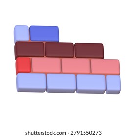 Brick Wall Construction Pattern Building Material 3D Illustration Design