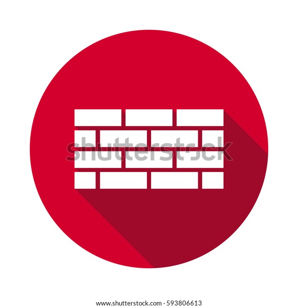 Bricks Wall Flat Icon Stock Illustration 593806613