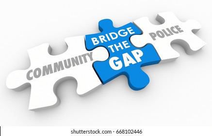 Bridge Gap Between Community And Police Puzzle 3d Illustration