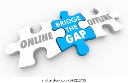 Bridge Gap Between Offline Online Data Service 3d Illustration