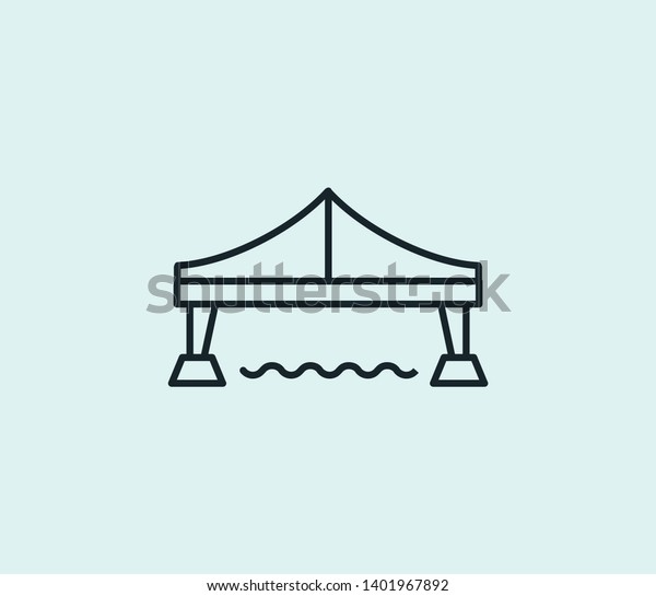 Bridge icon line isolated on clean\
background. Bridge icon concept drawing icon line in modern style. \
illustration for your web mobile logo app UI\
design.
