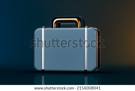briefcase icon on dark background 3d render concept for business office work important file carry