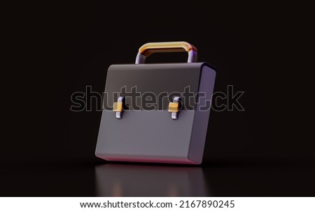 briefcase on dark background 3d illustration businessman finance or schoolbag Education learning 