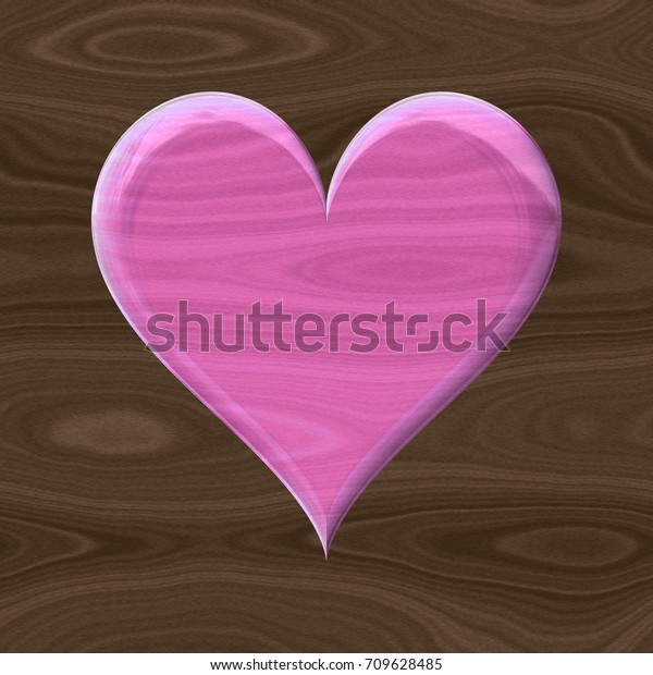 Bright 3d flat\
pink shape on wooden desk\
design