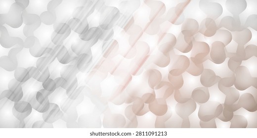 A bright, abstract background featuring a pattern of soft, overlapping organic shapes with diagonal light streaks in white and warm beige tones.