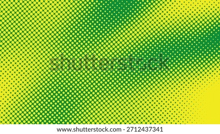 Bright abstract diagonal halftone pattern, contrast between green and lime yellow with pop art dot gradient effect.