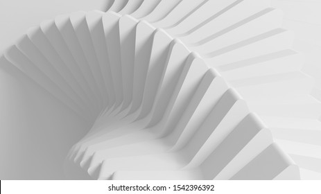 Bright Abstract Parametric Background From The Rotating Screw Of The Spiral Steps. 3D Illustration