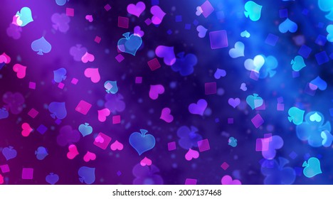 Bright Abstract Poker Bokeh Pattern.