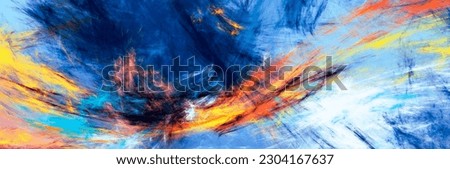 Bright artistic color wave. Abstract painting dynamic background. Fractal artwork for creative graphic design