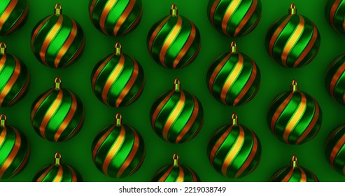 Bright Background, Beautiful Festive Balloons, Christmas Trinkets, 3 D Render