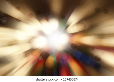 Bright blast of light in space background