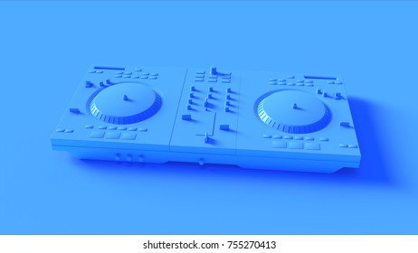 Bright Blue DJ Decks 3d Illustration 3d Rendering