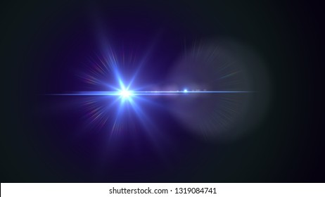 bright blue lensflare
