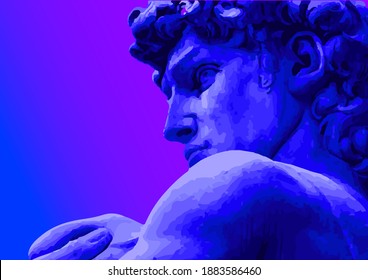 Bright Blue, Vibrant, Eye-catching Illustration Of David (fine Art,
Revival).