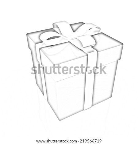 Bright Christmas Gift On White Background Stock Illustration