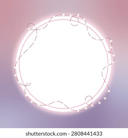 bright circular wreath on subtle background, luminous ringshaped ornament against soft gradient backdrop, shining circular band adornment set against muted gradient for celebration themes