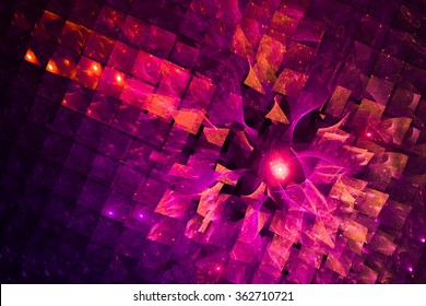 Bright And Colorful Abstract Background With A Holiday Mood, Fun, Joy And Happiness. Interesting Intriguing Unusual Abstraction - Geometric Pattern With Shiny Elements, With Holiday Spirit. 